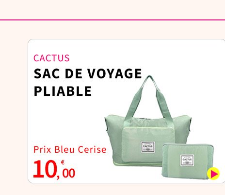  Bleu Cerise Bagagerie Cactus Sac de Voyage Pliable 10€ 