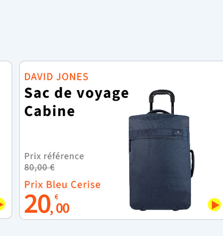  Bleu Cerise Bagagerie Sac de Voyage David Jones Promotion