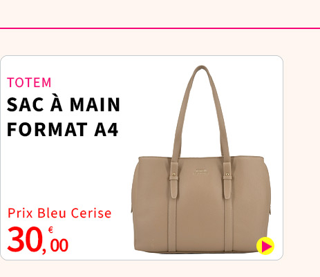 Bleu Cerise Sac à main A4 Pas Cher