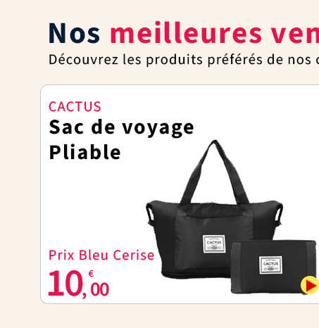  Bleu Cerise Bagagerie Cactus Sac de voyage Pliable Pas Cher