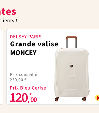 Bleu Cerise Bagagerie Valise Delsey Moncey 75cm Prix Bas