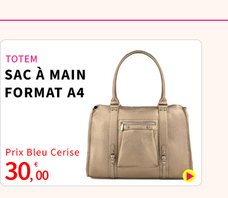 Bleu Cerise Sac à main A4 Pas Cher