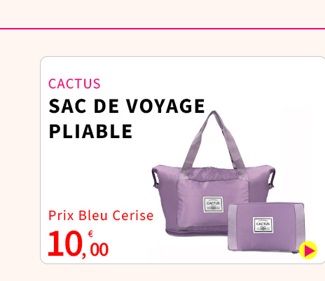  Bleu Cerise Bagagerie Cactus Sac de Voyage Pliable 10€ 