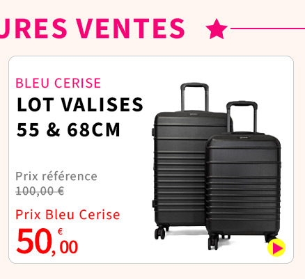  Bleu Cerise Bagagerie Lot Valises Cabine et Soute Promotion