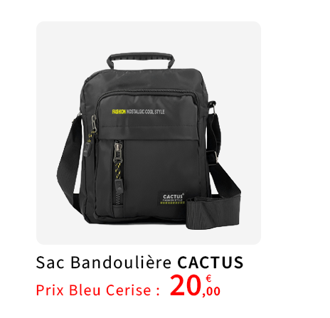  Bleu Cerise Sac bandoulière Homme pas cher 