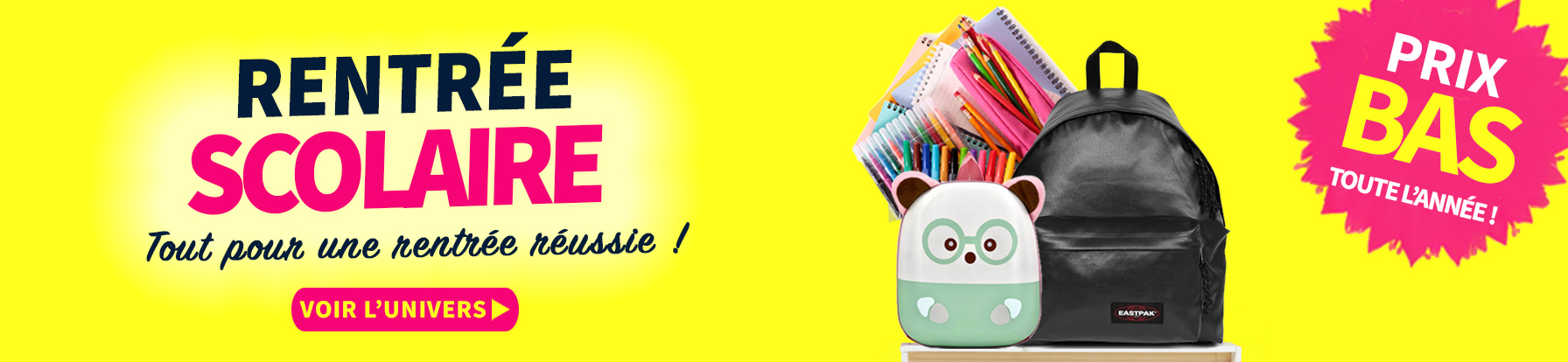 Bleu Cerise Univers Rentrée Scolaire Pas Cher 