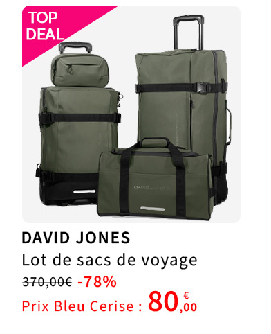 Bleu Cerise Bagagerie Set Sac de voyage Soldes 80€