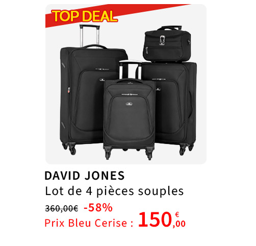  Bleu Cerise Set Valises Souples