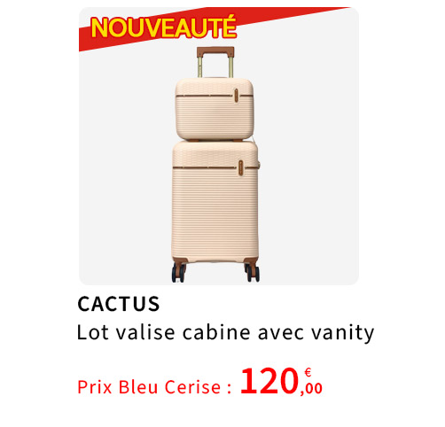 Bleu Cerise Set Valise Cabine Vanity