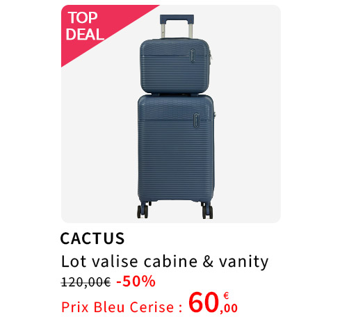 Bleu Cerise Bagagerie Lot Valise Cabine + Vanity Promotion 