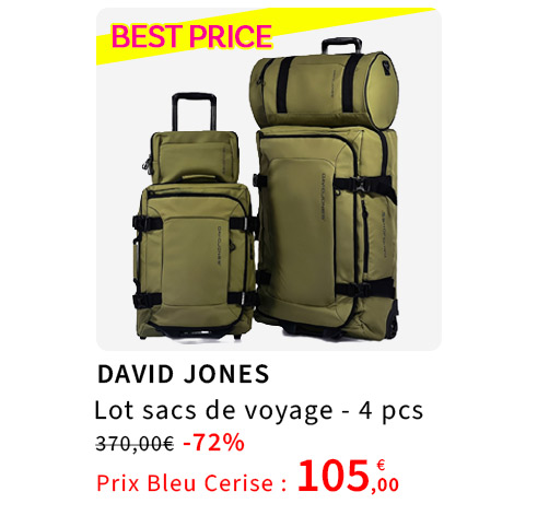  Bleu Cerise Bagagerie Lot de 3 valises ABS Promotion 70€ 