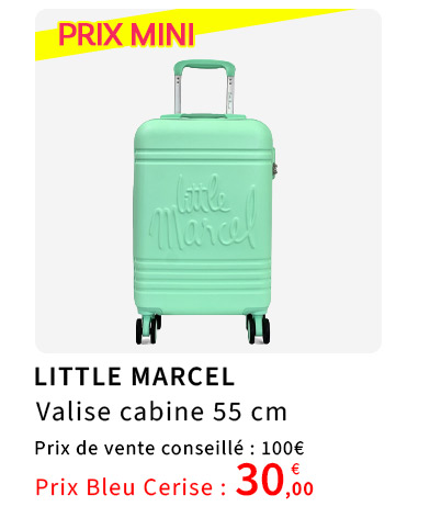 Bleu Cerise Bagagerie Valise Cabine Little Marcel en Promotion 