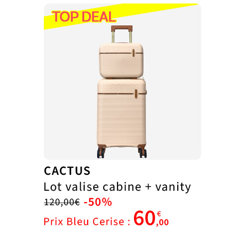 Bleu Cerise Lot Valise Cabine et Vanity Promotions 