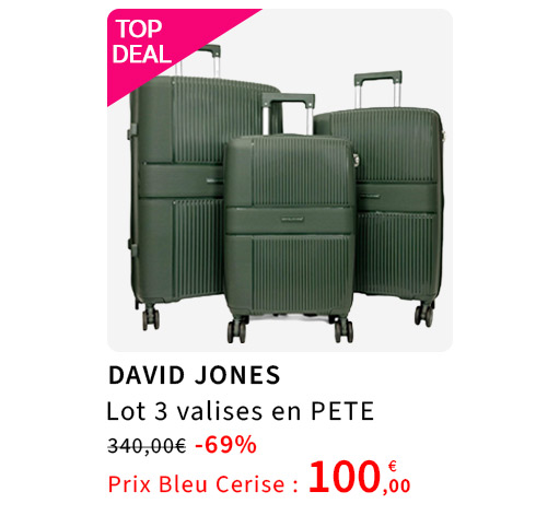  Bleu Cerise Bagagerie Lot 3 Bagages Soldes 