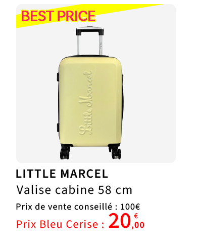 Bleu Cerise Bagagerie Valise Cabine Little Marcel à prix bas 