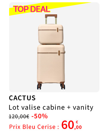 Bleu Cerise Bagagerie Lot Valise Cabine + Vanity Promotion 