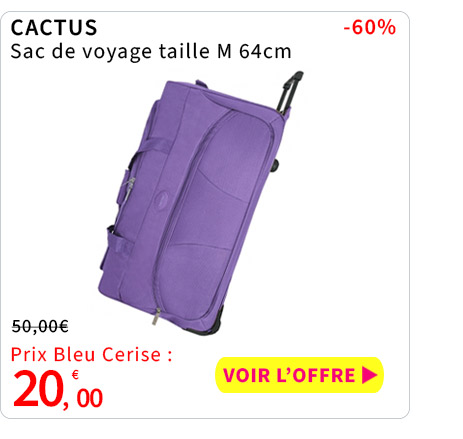 Bleu Cerise Bagagerie Sac de voyage Promotions 