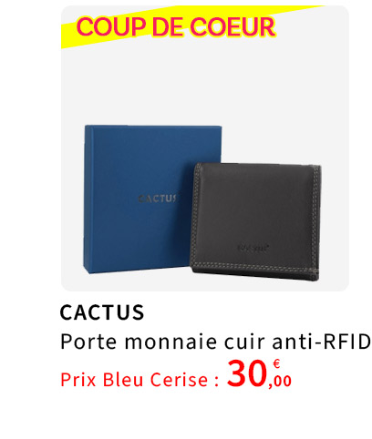  Bleu Cerise Porte-Monnaie en cuir anti-rfid 