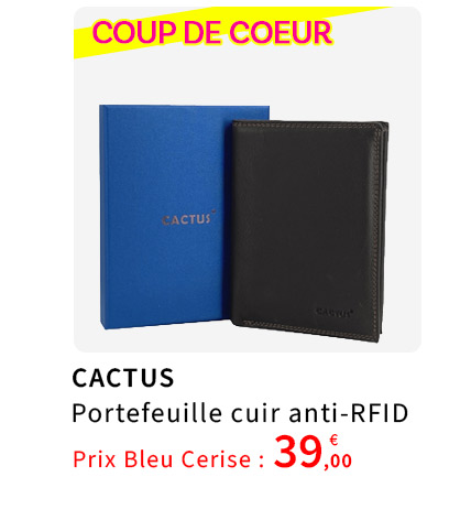  Bleu Cerise Portefeuille en cuir anti-rfid 