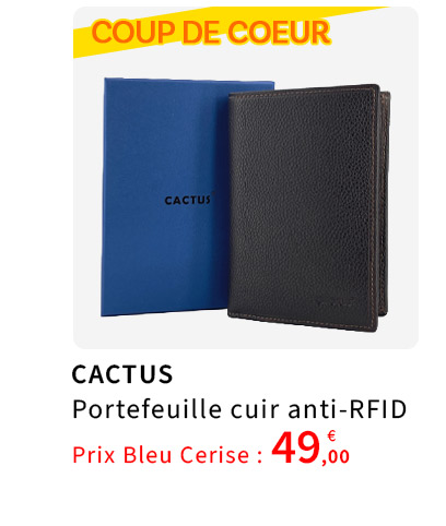  Bleu Cerise Portefeuille en cuir anti-rfid 