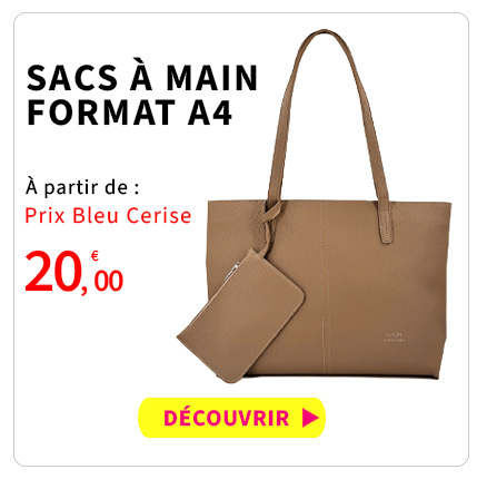  Bleu Cerise Maroquinerie Sac a main A4 Pas Cher